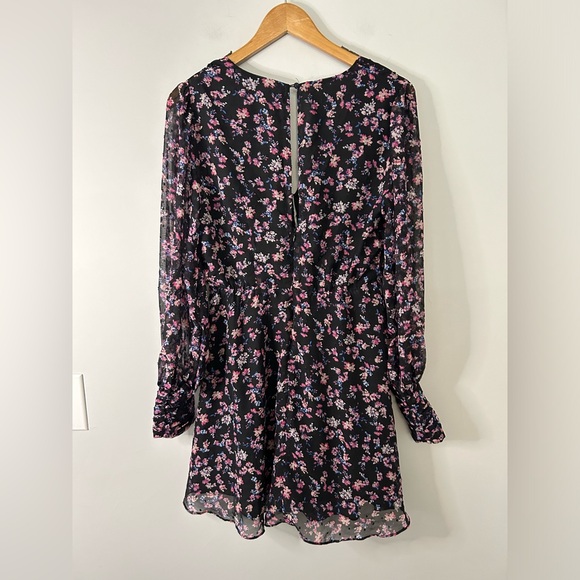 Buddy Love Parker V-Neck Black Floral Printed Skater Dress - Picture 7 of 8